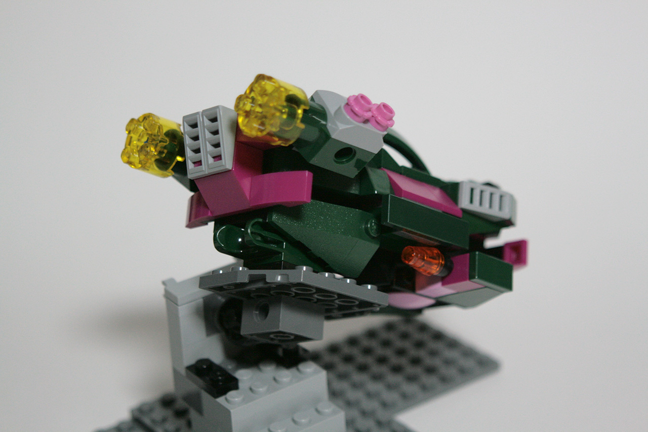 A photo of the back side of my lego hovercar build.